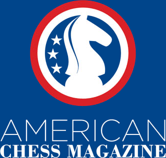 American Chess Magazine logo, vertical, white type