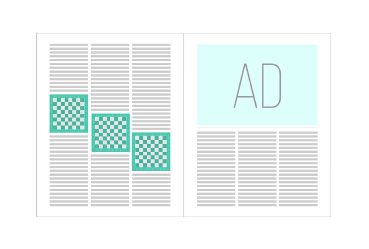 Half page, horizontal ad placement