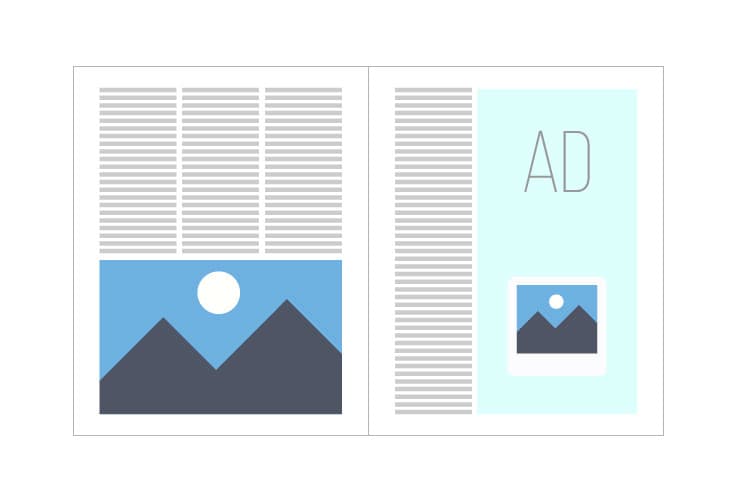 Half page, vertical ad placement