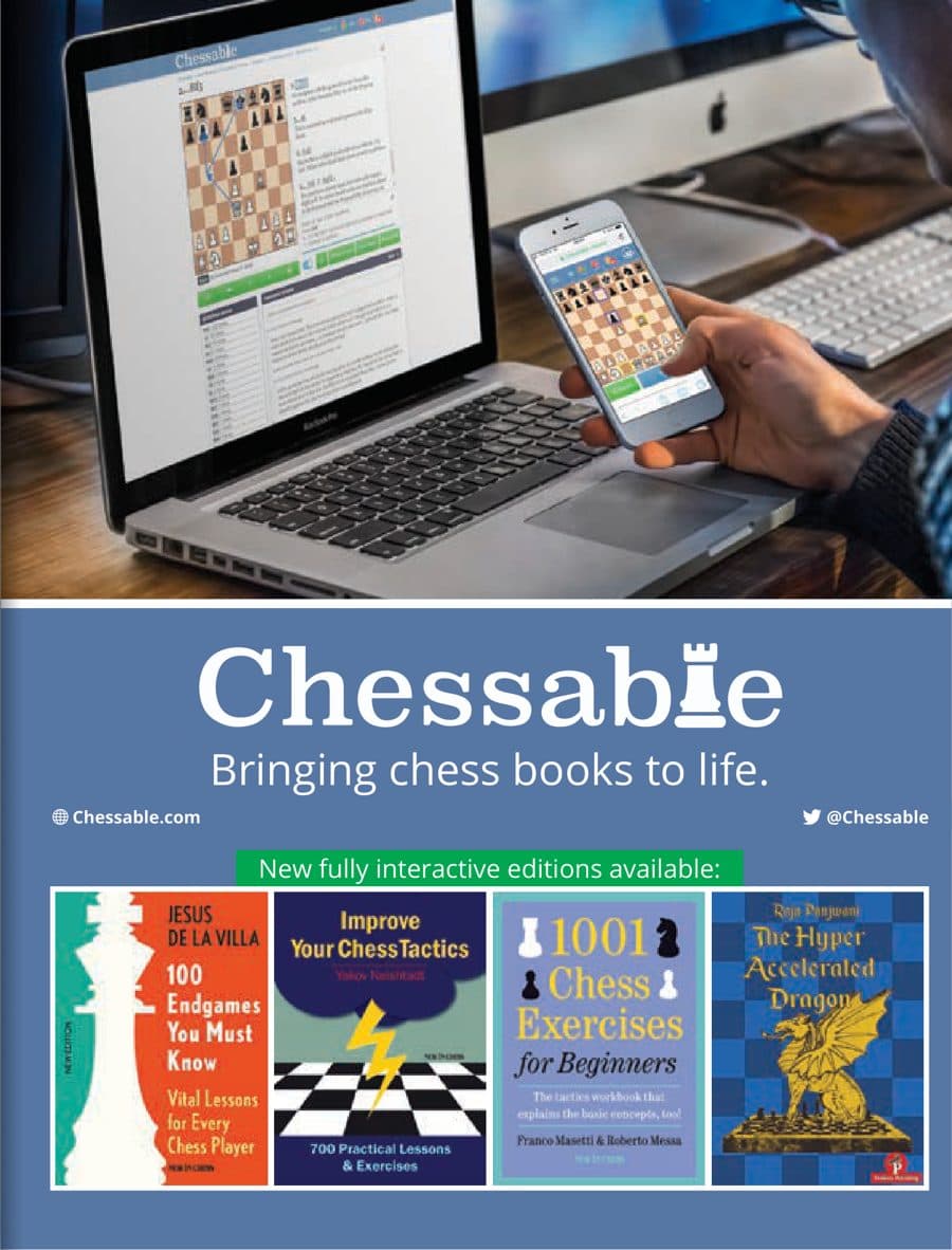 Chessable advertisement printed in American Chess Magazine