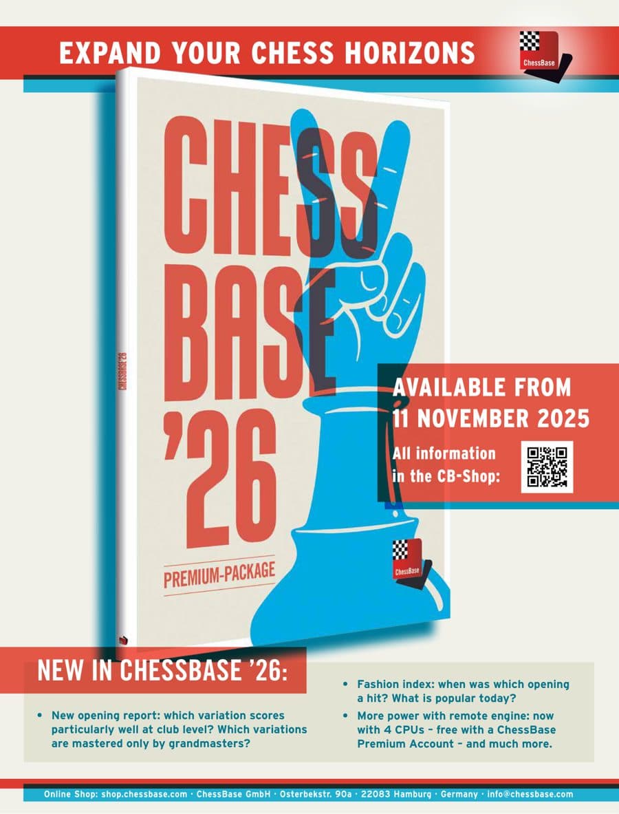 ChessBase: ChessBase '26, advertisement printed in American Chess Magazine