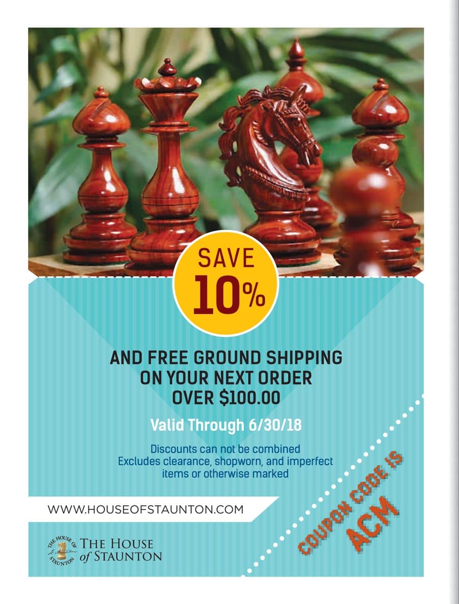 The House of Staunton advertisement printed in American Chess Magazine