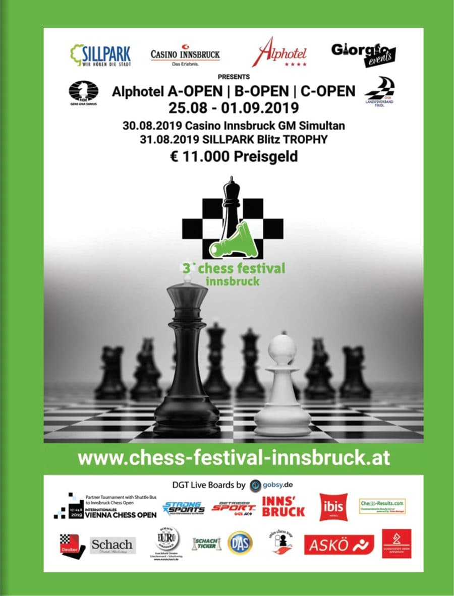 Chess Festival Innsbruck advertisement printed in American Chess Magazine