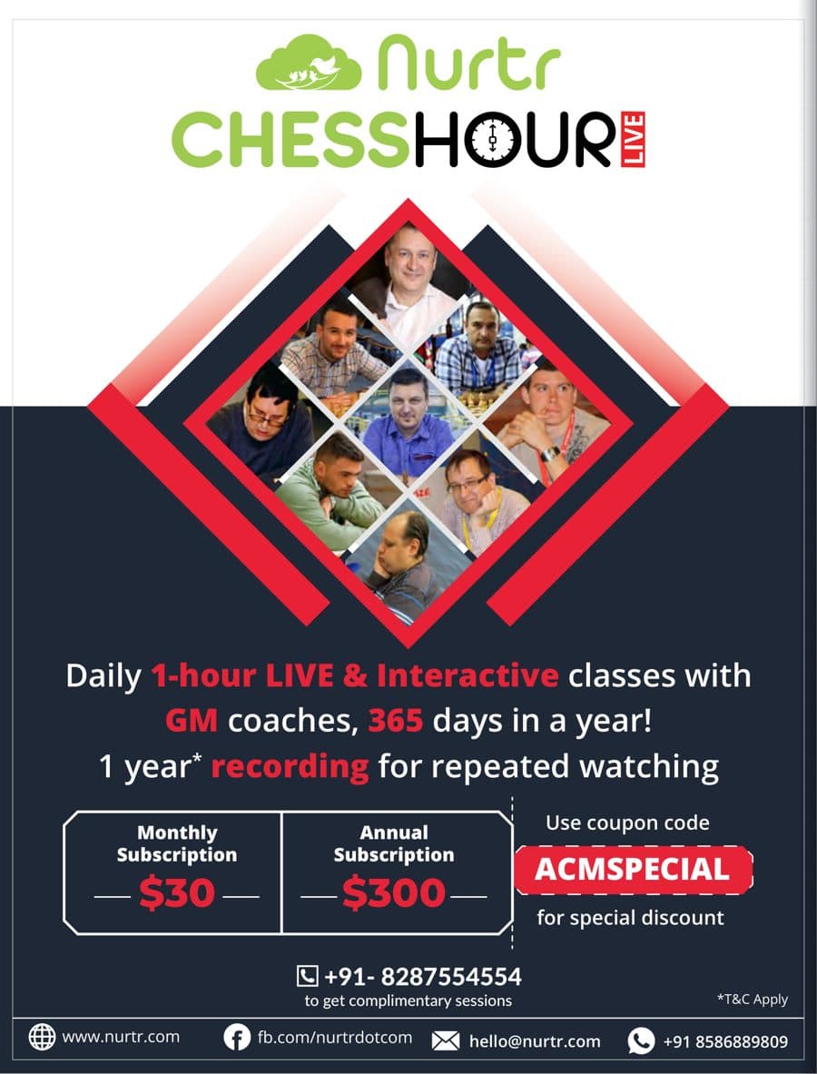 Nurture ChessHour advertisement printed in American Chess Magazine