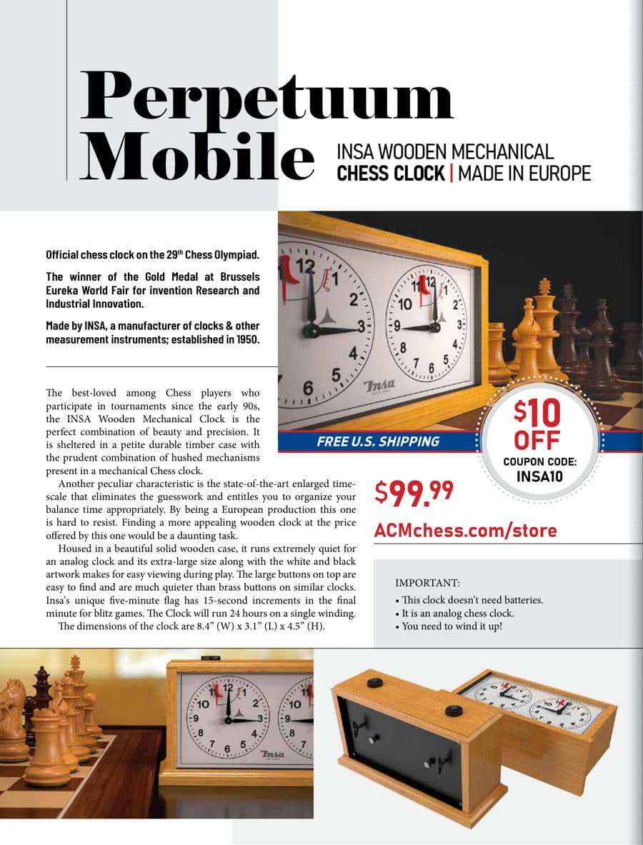 INSA advertisement printed in American Chess Magazine