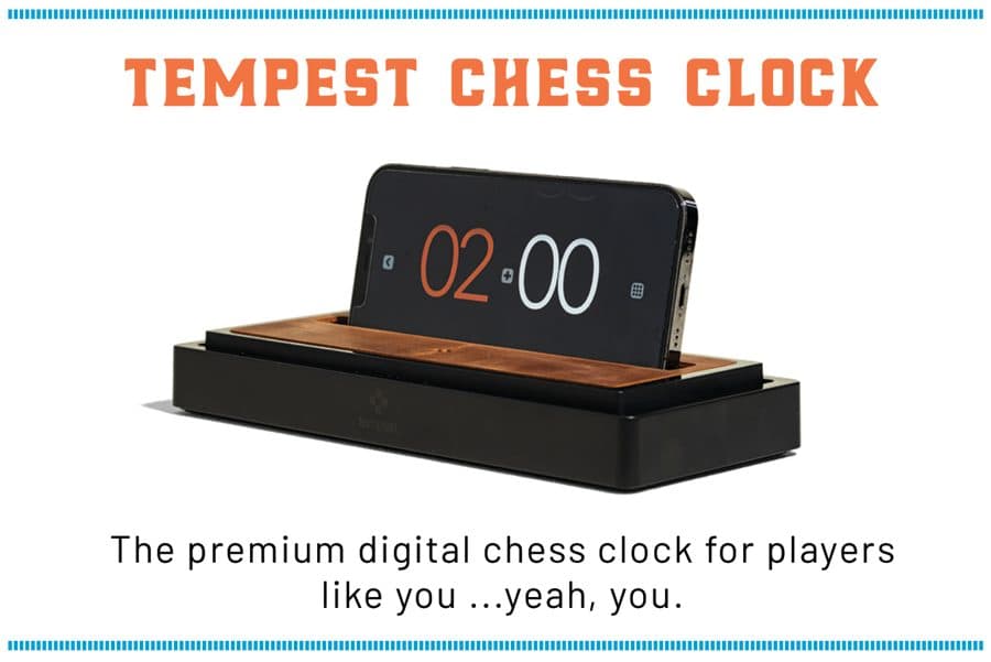 Tempest Chess Clock advertisement printed in American Chess Magazine