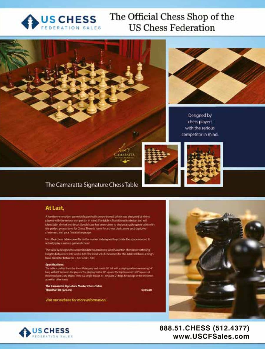 US Chess Sales advertisement printed in American Chess Magazine