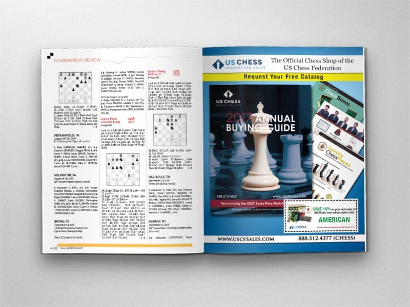 US Chess Sales advertisement printed in American Chess Magazine