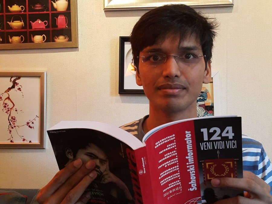 Pentala Harikrishna with Chess Informant 124